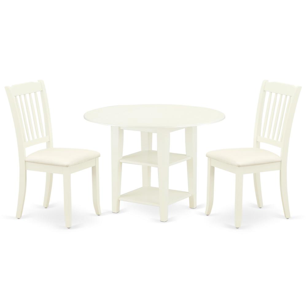 Dining Room Set Linen White, SUDA3-LWH-C. Picture 1