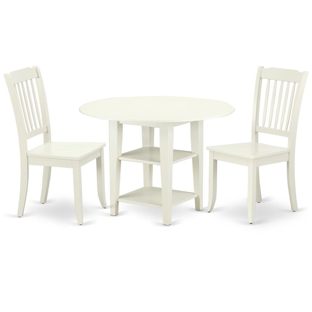 Dining Room Set Linen White, SUDA3-LWH-W. Picture 1