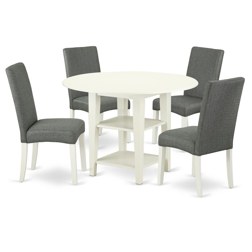 Dining Room Set Linen White, SUDR5-LWH-07. Picture 1