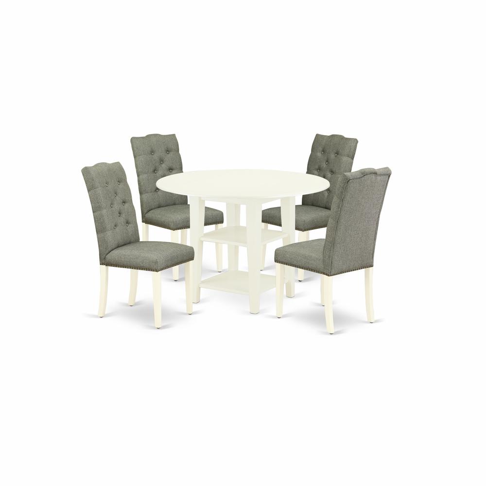 Dining Room Set Linen White, SUEL5-LWH-07. Picture 1