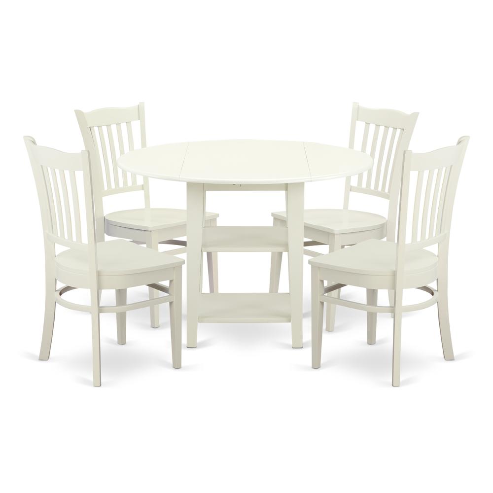 Dining Room Set Linen White, SUGR5-LWH-W. Picture 1