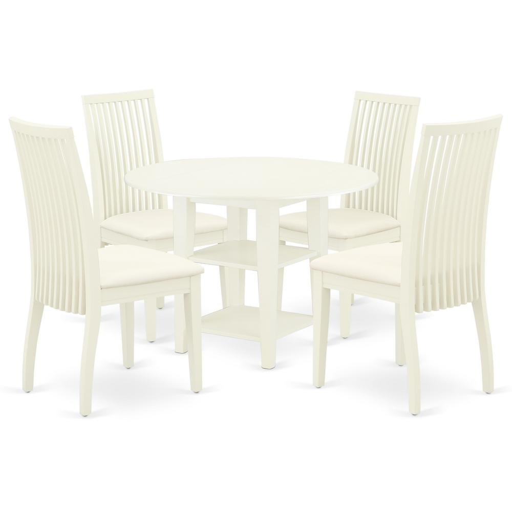 Dining Room Set Linen White, SUIP5-LWH-C. Picture 1