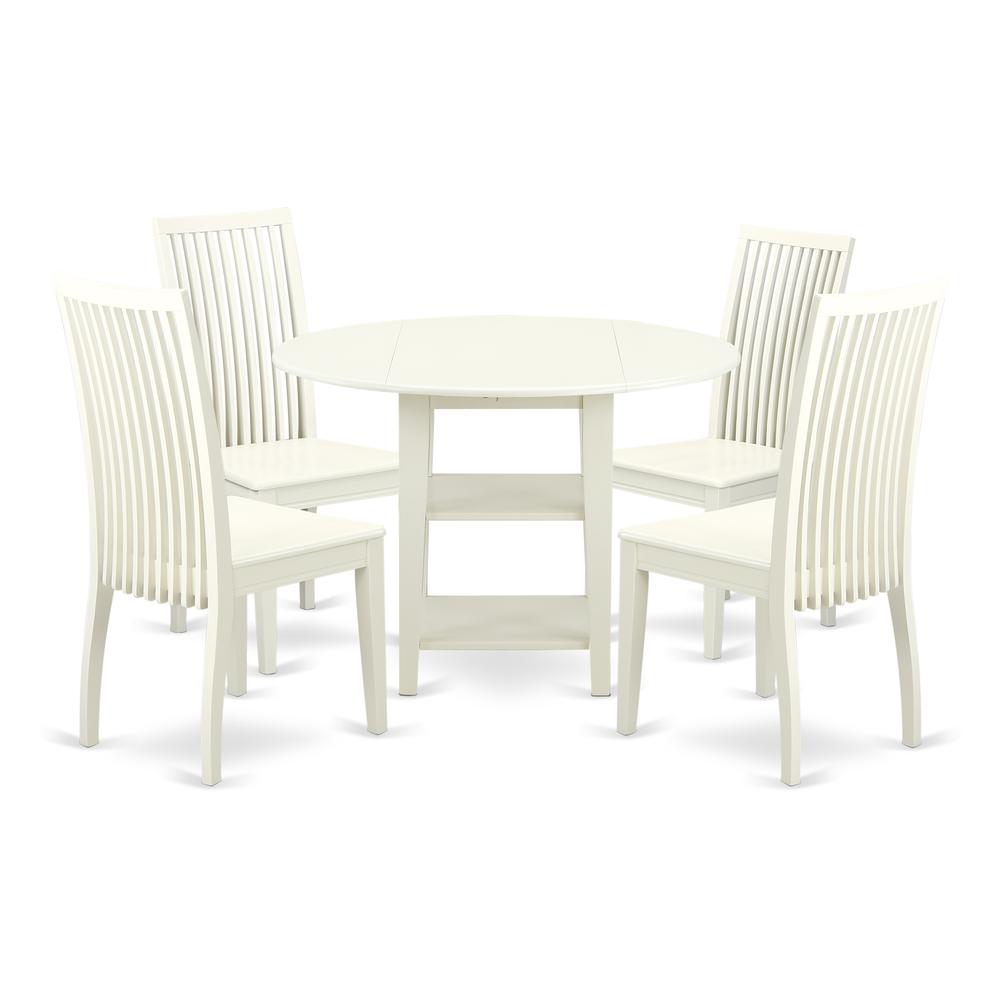 Dining Room Set Linen White, SUIP5-LWH-W. Picture 1