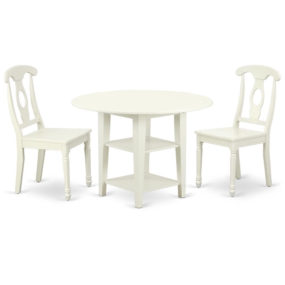Dining Room Set Linen White, SUKE3-LWH-W. Picture 1