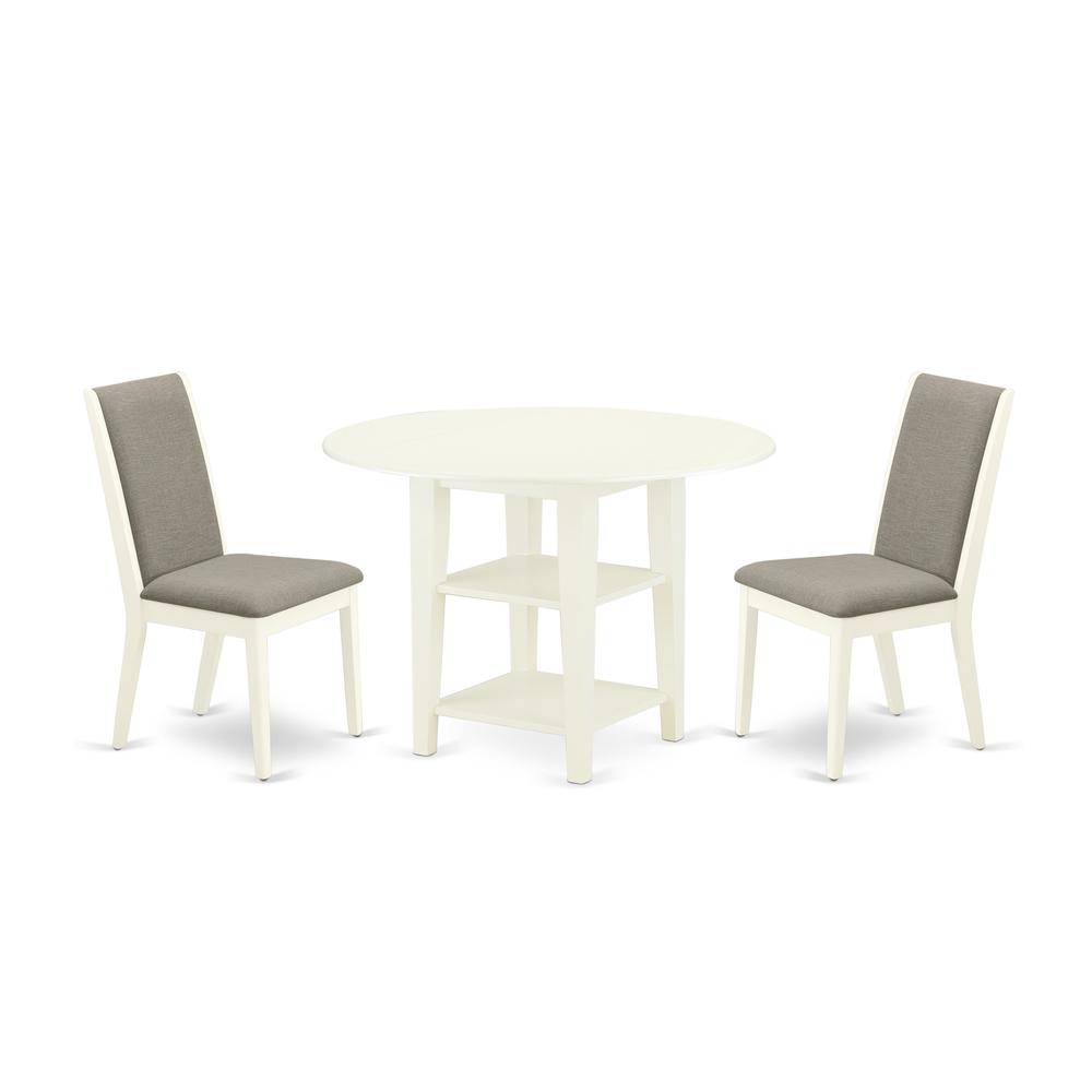 Dining Room Set Linen White, SULA3-LWH-06. Picture 1
