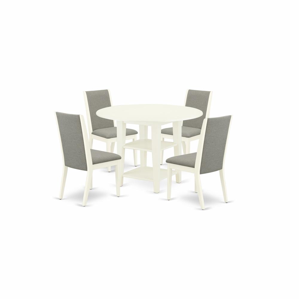 Dining Room Set Linen White, SULA5-LWH-06. Picture 1