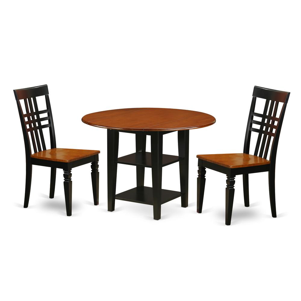Dining Room Set Black & Cherry, SULG3-BCH-W. Picture 1
