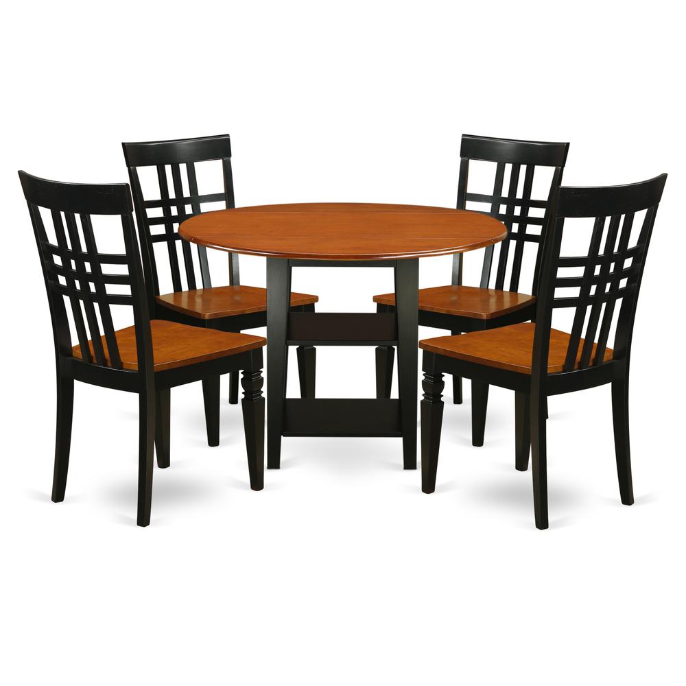Dining Room Set Black & Cherry, SULG5-BCH-W. Picture 1