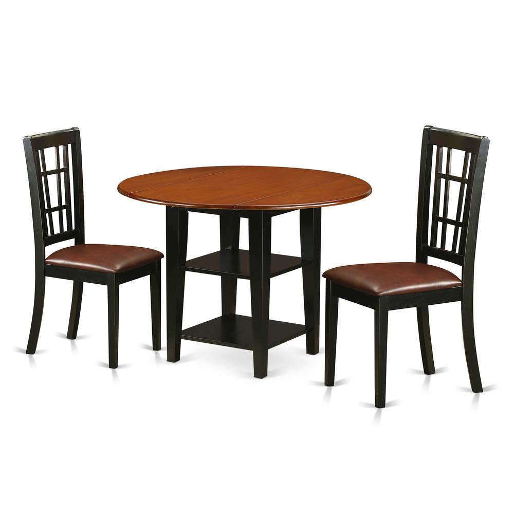 Dining Room Set Black & Cherry, SUNI3-BCH-LC. Picture 1