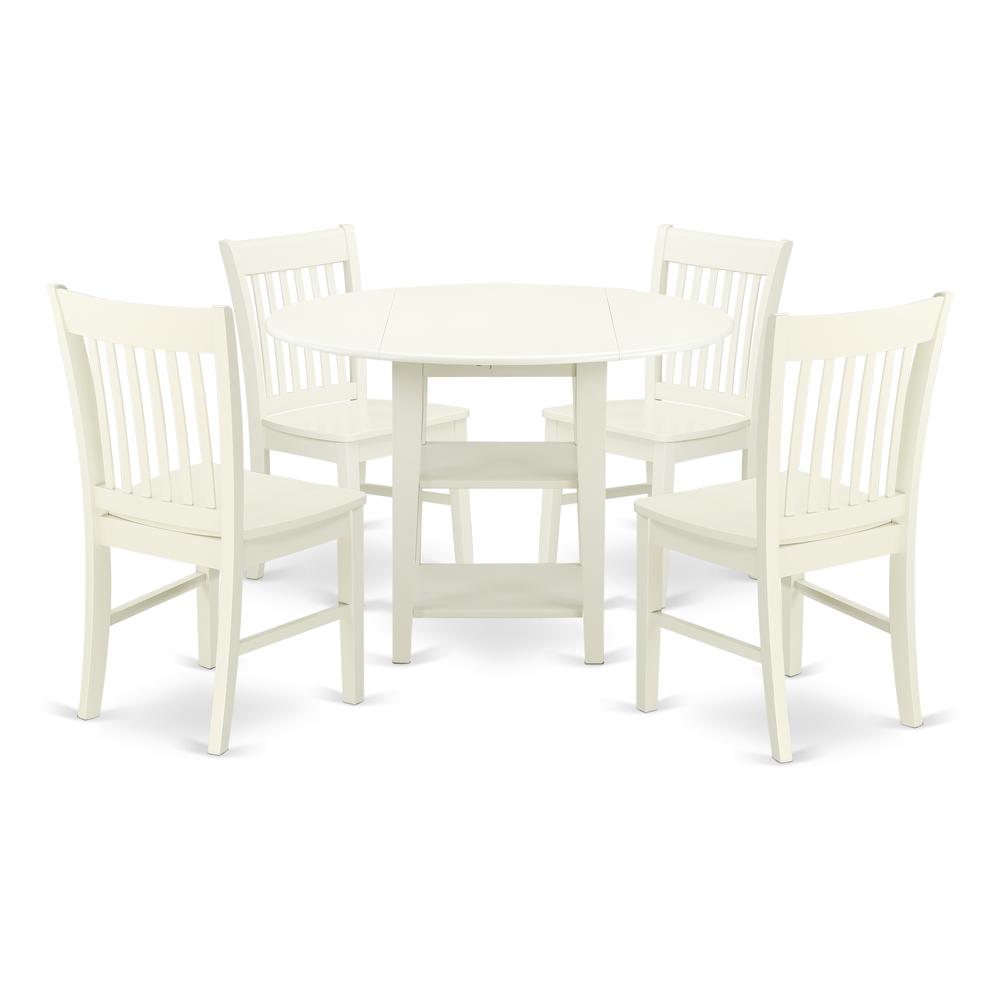 Dining Room Set Linen White, SUNO5-LWH-W. Picture 1