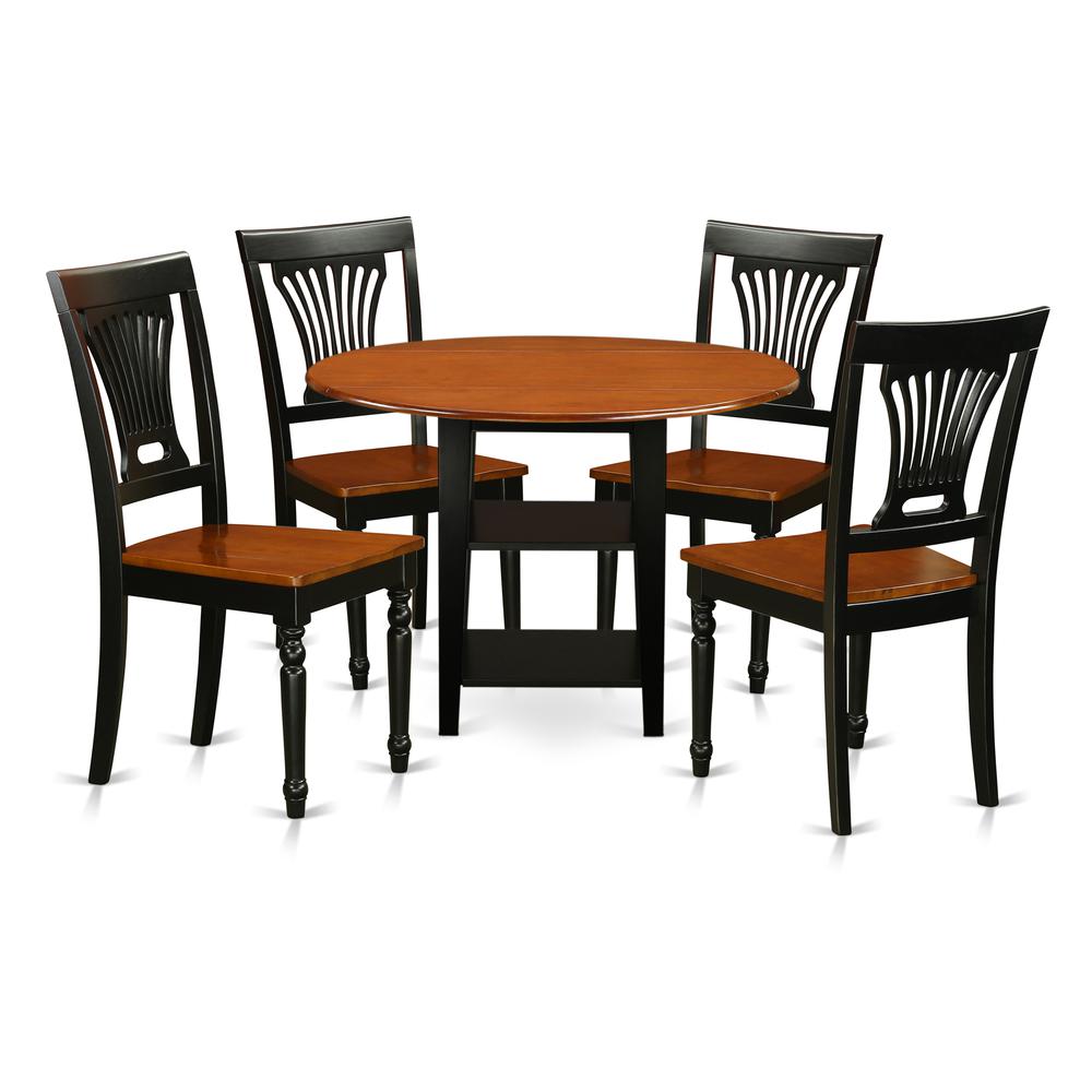 Dining Room Set Black & Cherry, SUPL5-BCH-W. Picture 1