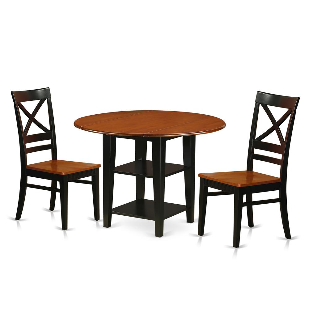 Dining Room Set Black & Cherry, SUQU3-BCH-W. Picture 1