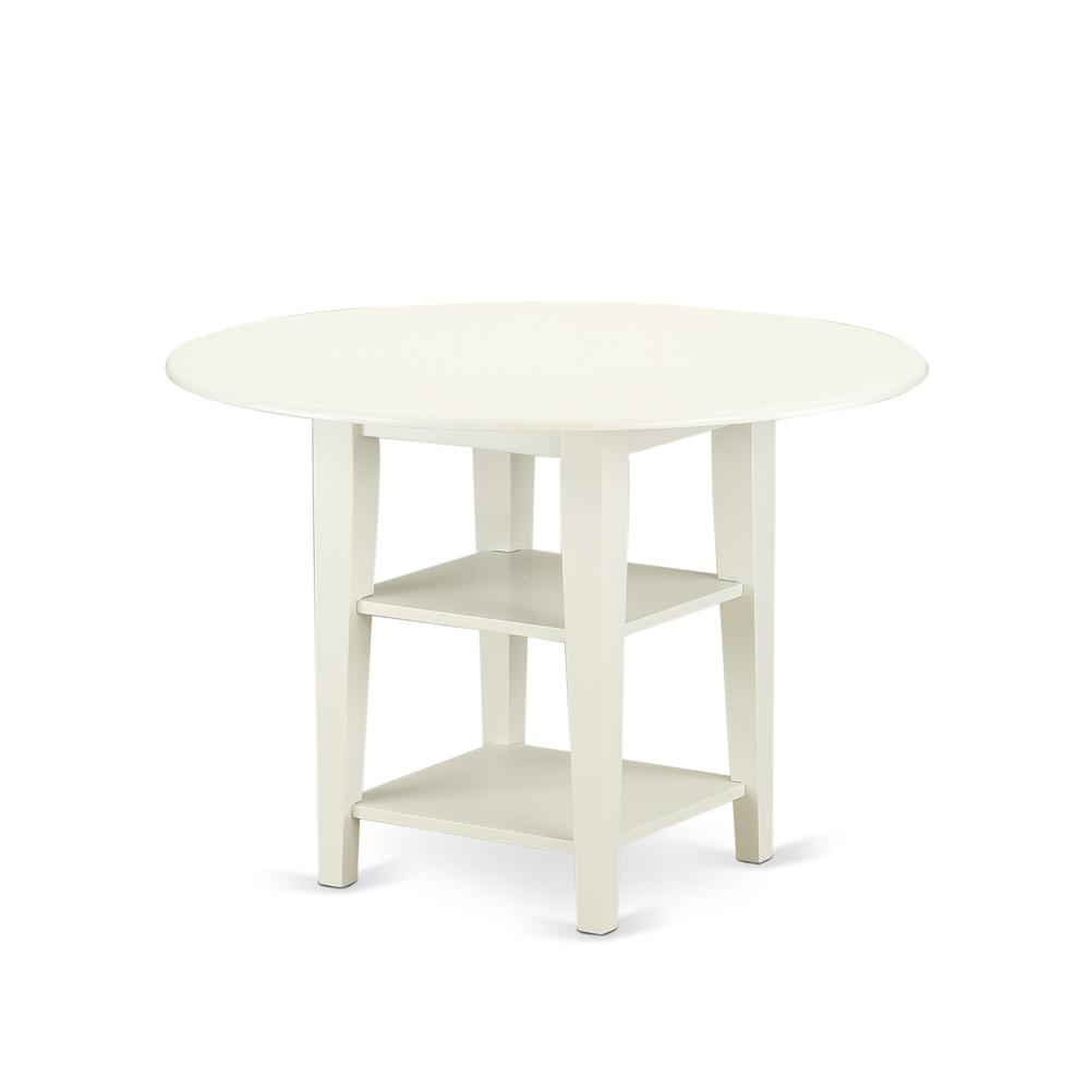 3Pc Round 20/42 Inch Table With 2 11-Inch Drop Leaves And 2 Parson Chair. Picture 4