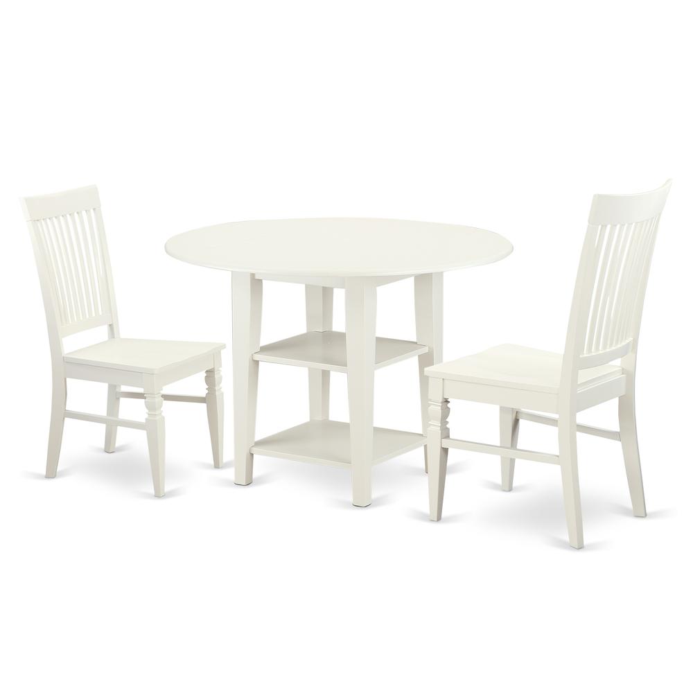 Dining Room Set Linen White, SUWE3-LWH-W. Picture 1