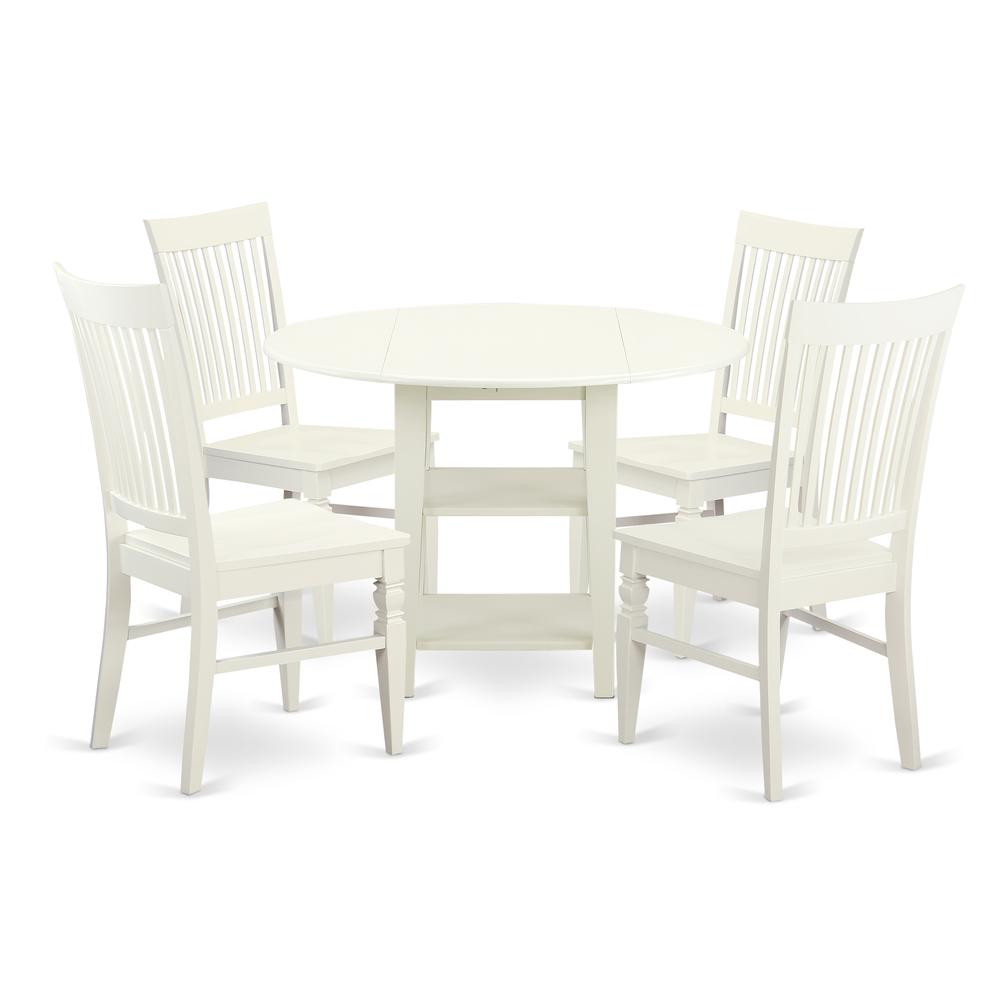 Dining Room Set Linen White, SUWE5-LWH-W. Picture 1