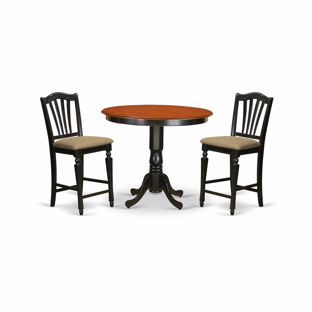 3  PC  counter  height  pub  set  -  high  top  Table  and  2  counter  height  stool.. Picture 1