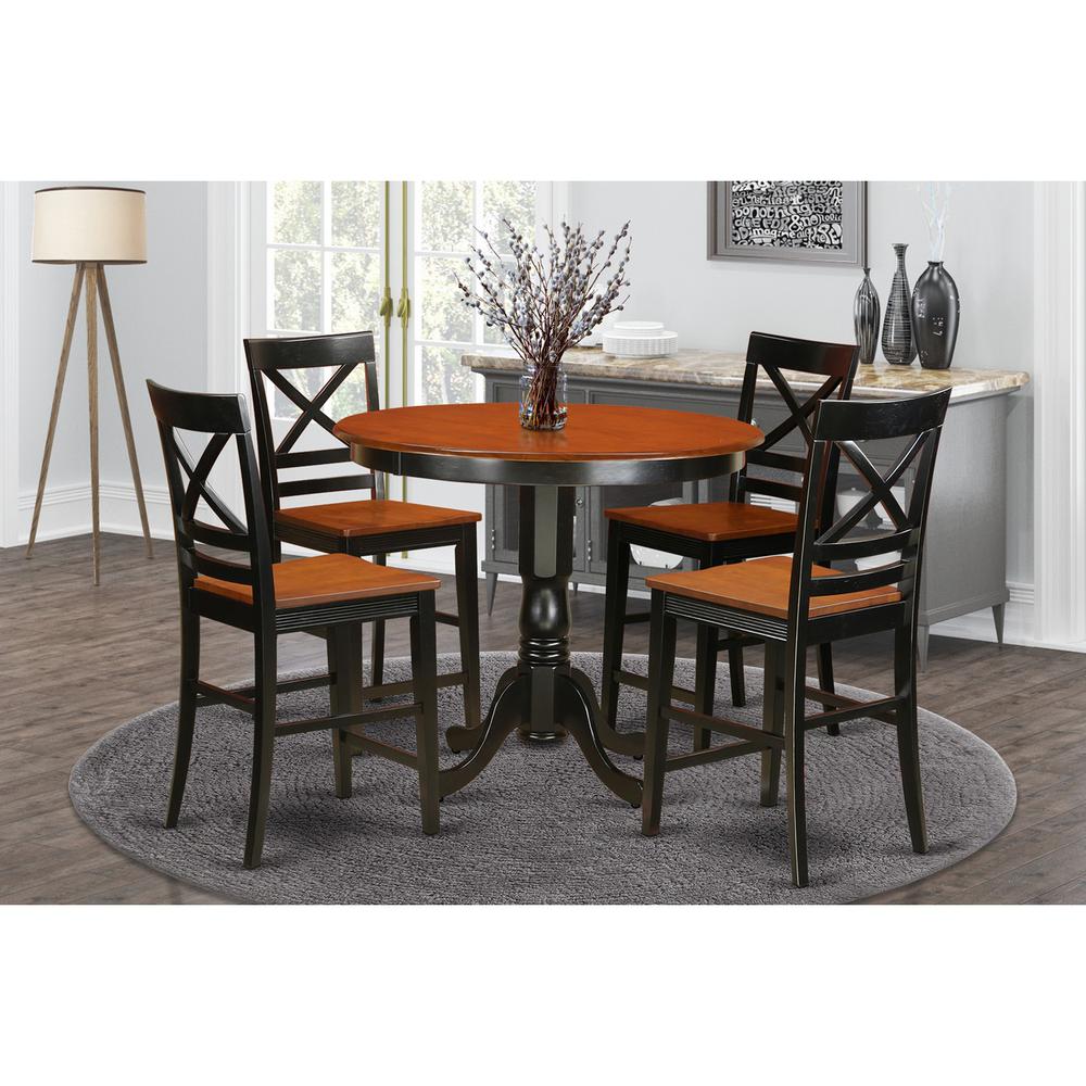 5  PC  counter  height  Dining  set  -  Small  Kitchen  Table  and  4  bar  stools  with  backs.. Picture 1