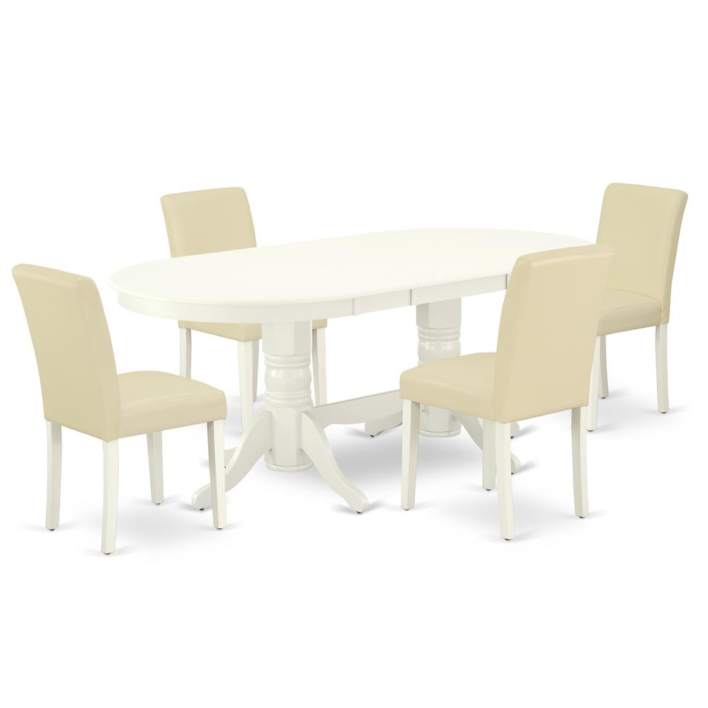 Dining Room Set Linen White, VAAB5-LWH-64. Picture 1