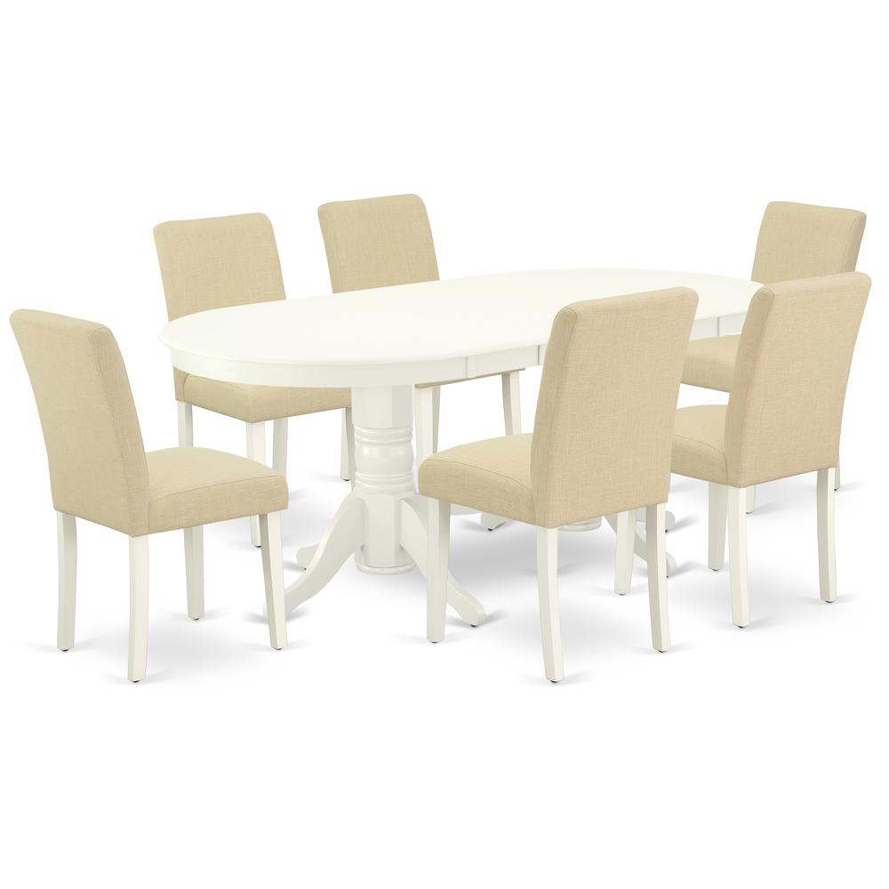 Dining Room Set Linen White, VAAB7-LWH-02. Picture 1