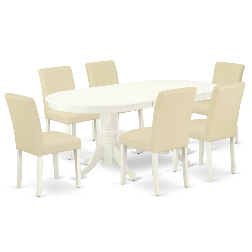 Dining Room Set Linen White, VAAB7-LWH-64. Picture 1