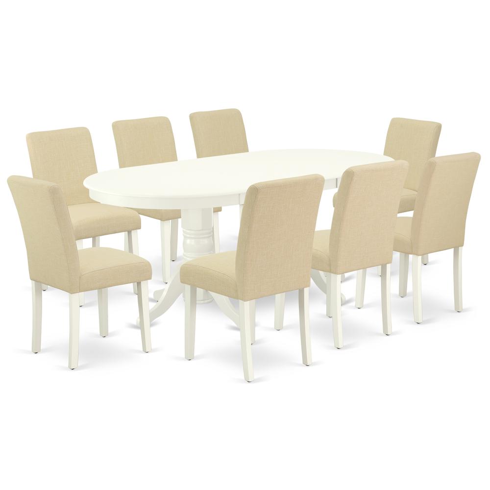 Dining Room Set Linen White, VAAB9-LWH-02. Picture 1