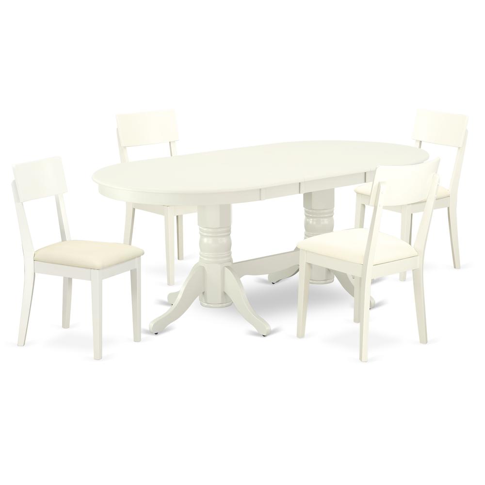 Dining Room Set Linen White, VAAD5-LWH-LC. Picture 1