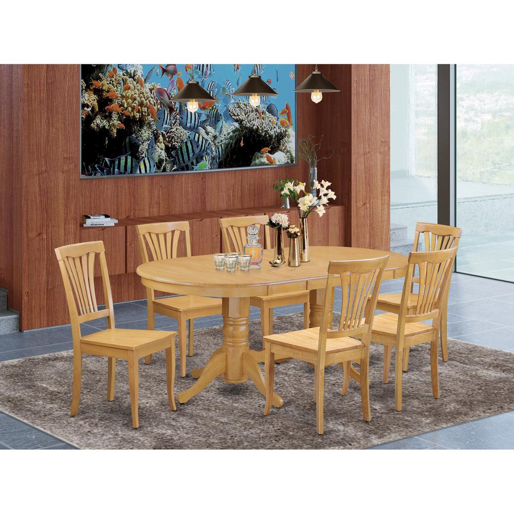 7  PC  Dining  room  set  Table  with  Leaf  and  6  Dining  Chairs. Picture 1