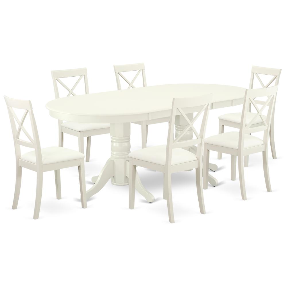 Dining Room Set Linen White, VABO7-LWH-LC. Picture 1