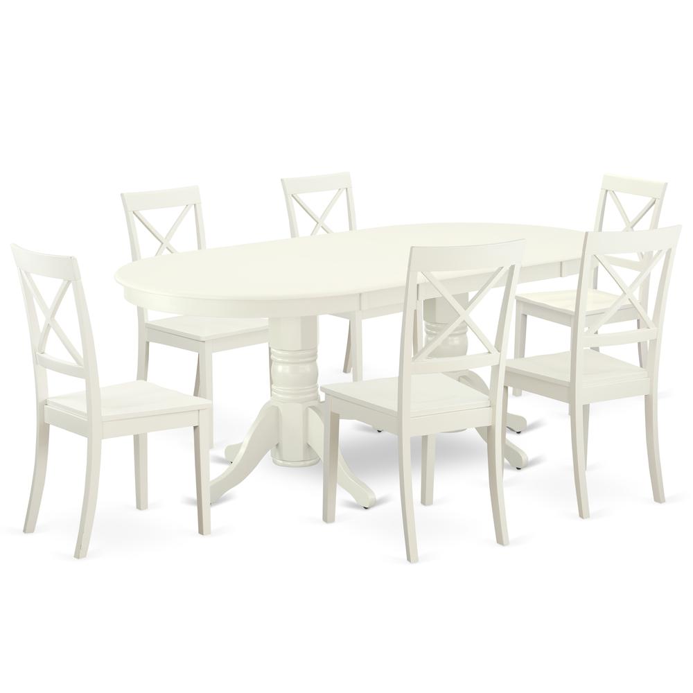 Dining Room Set Linen White, VABO7-LWH-W. Picture 1