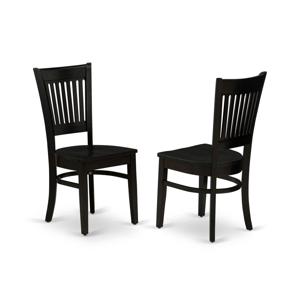 East West Furniture VAC-BLK-W Vancouver Dining Room Chairs - Slat Back Wood Seat Chairs, Set of 2, Oak. Picture 1