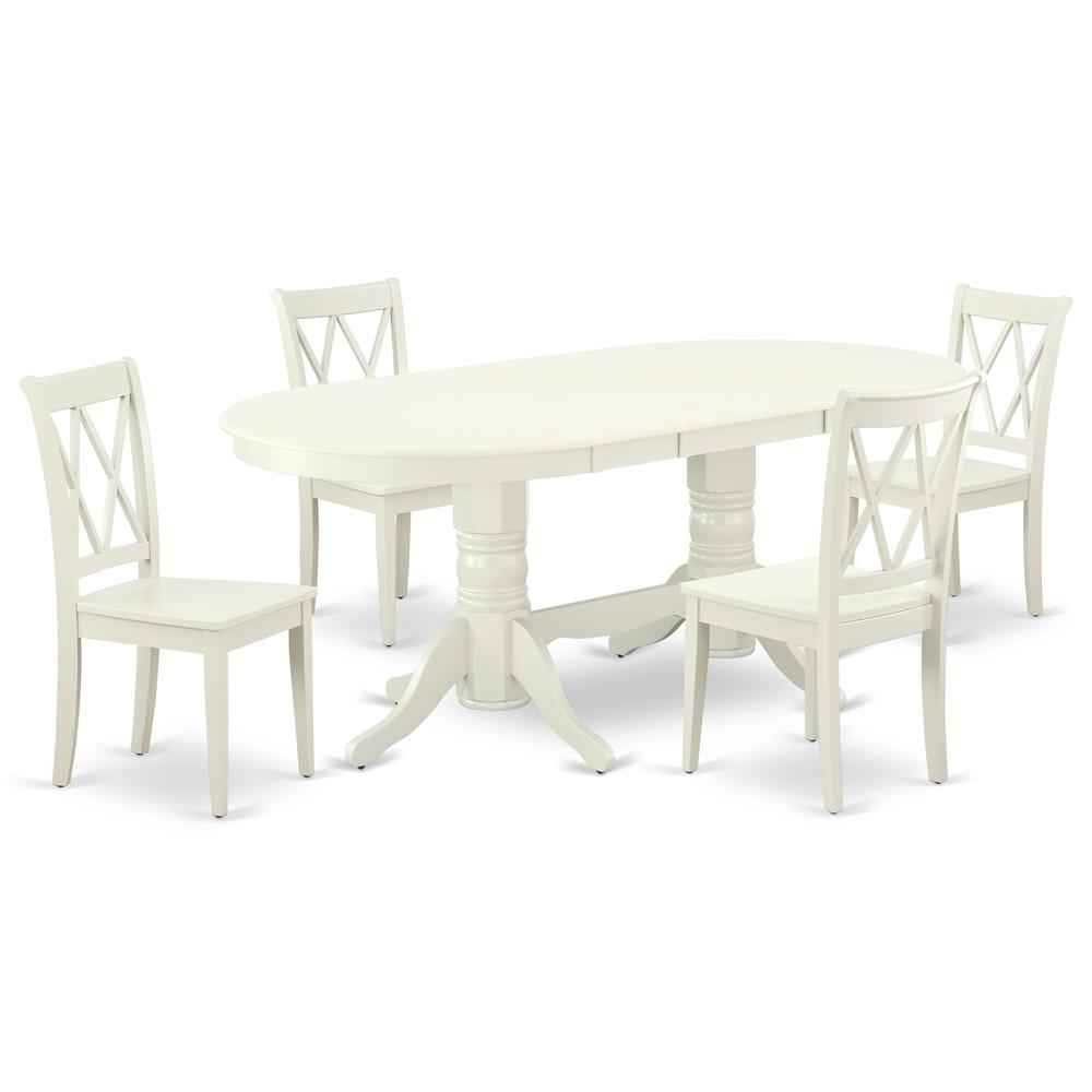 Dining Room Set Linen White, VACL5-LWH-W. Picture 1