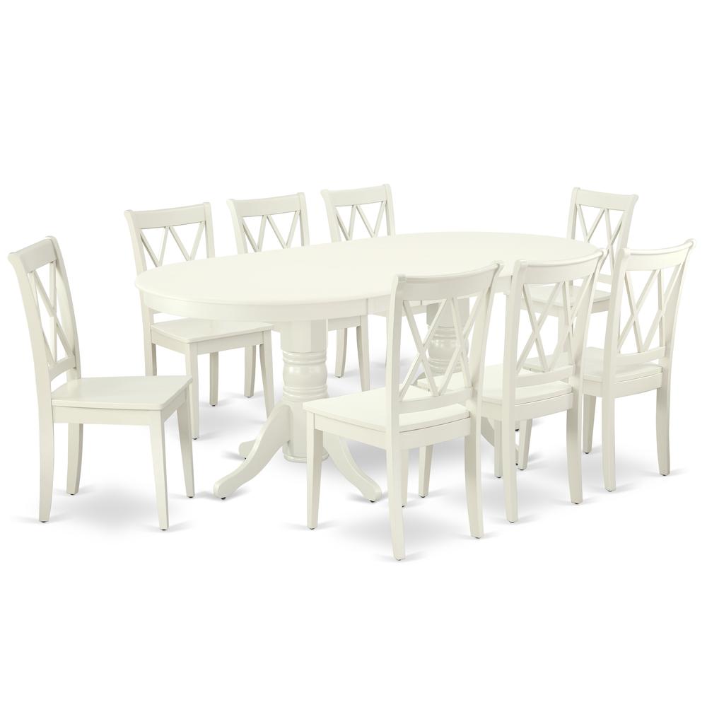 Dining Room Set Linen White, VACL9-LWH-W. Picture 1
