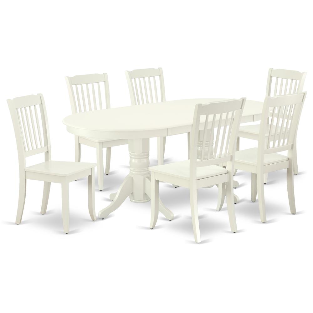 Dining Room Set Linen White, VADA7-LWH-W. Picture 1