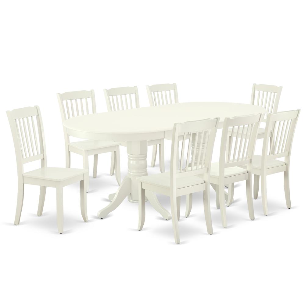 Dining Room Set Linen White, VADA9-LWH-W. Picture 1