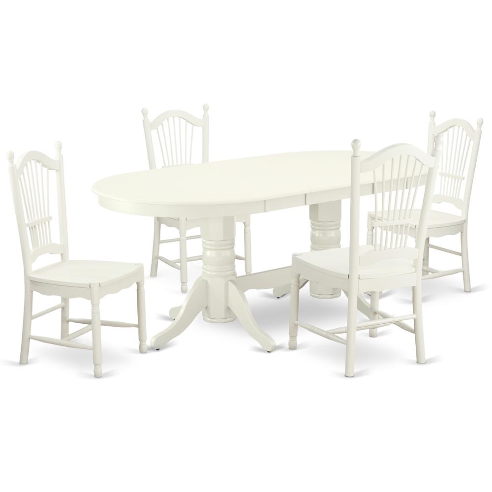 Dining Room Set Linen White, VADO5-LWH-W. Picture 1