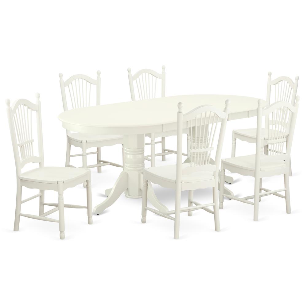 Dining Room Set Linen White, VADO7-LWH-W. Picture 1