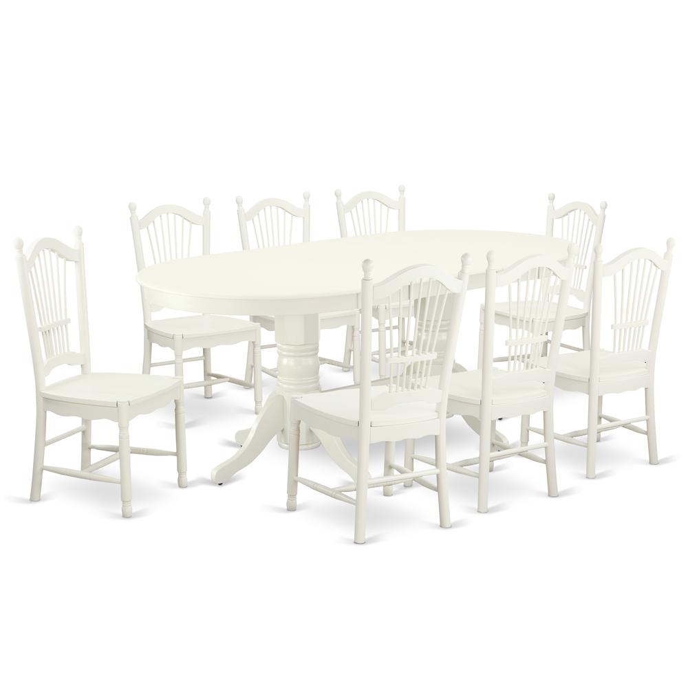 Dining Room Set Linen White, VADO9-LWH-W. Picture 1