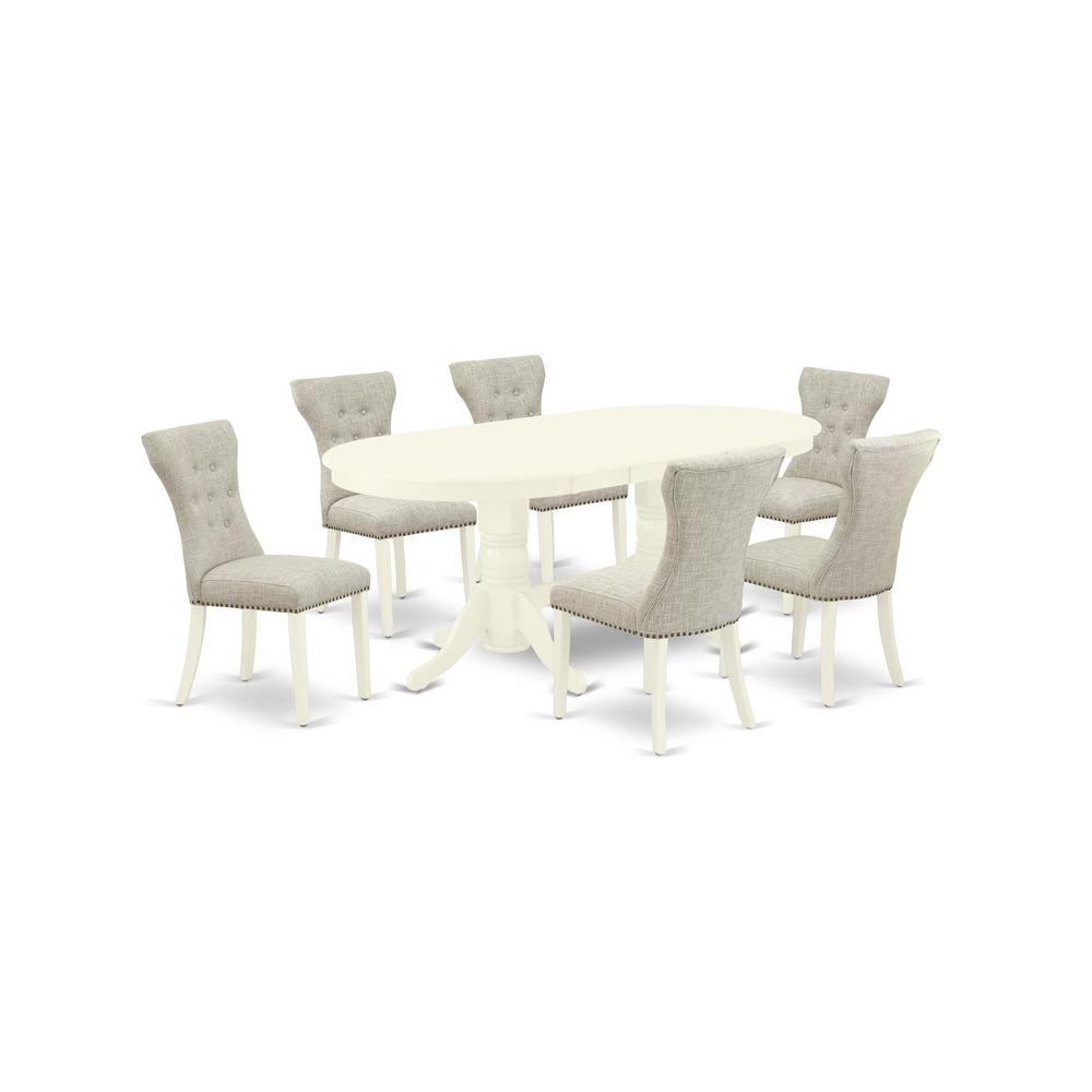 Dining Room Set Linen White, VAGA7-LWH-35. Picture 1