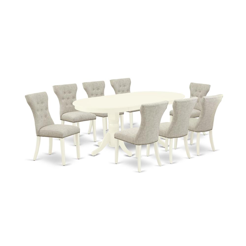 Dining Room Set Linen White, VAGA9-LWH-35. Picture 1