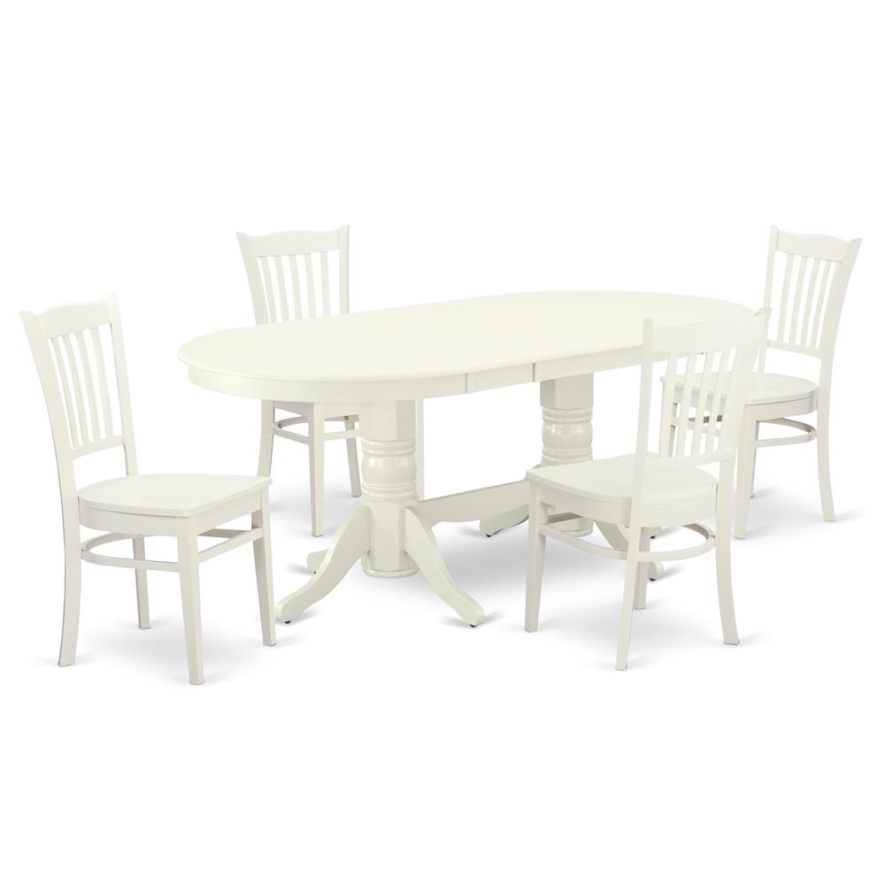 Dining Room Set Linen White, VAGR5-LWH-W. Picture 1