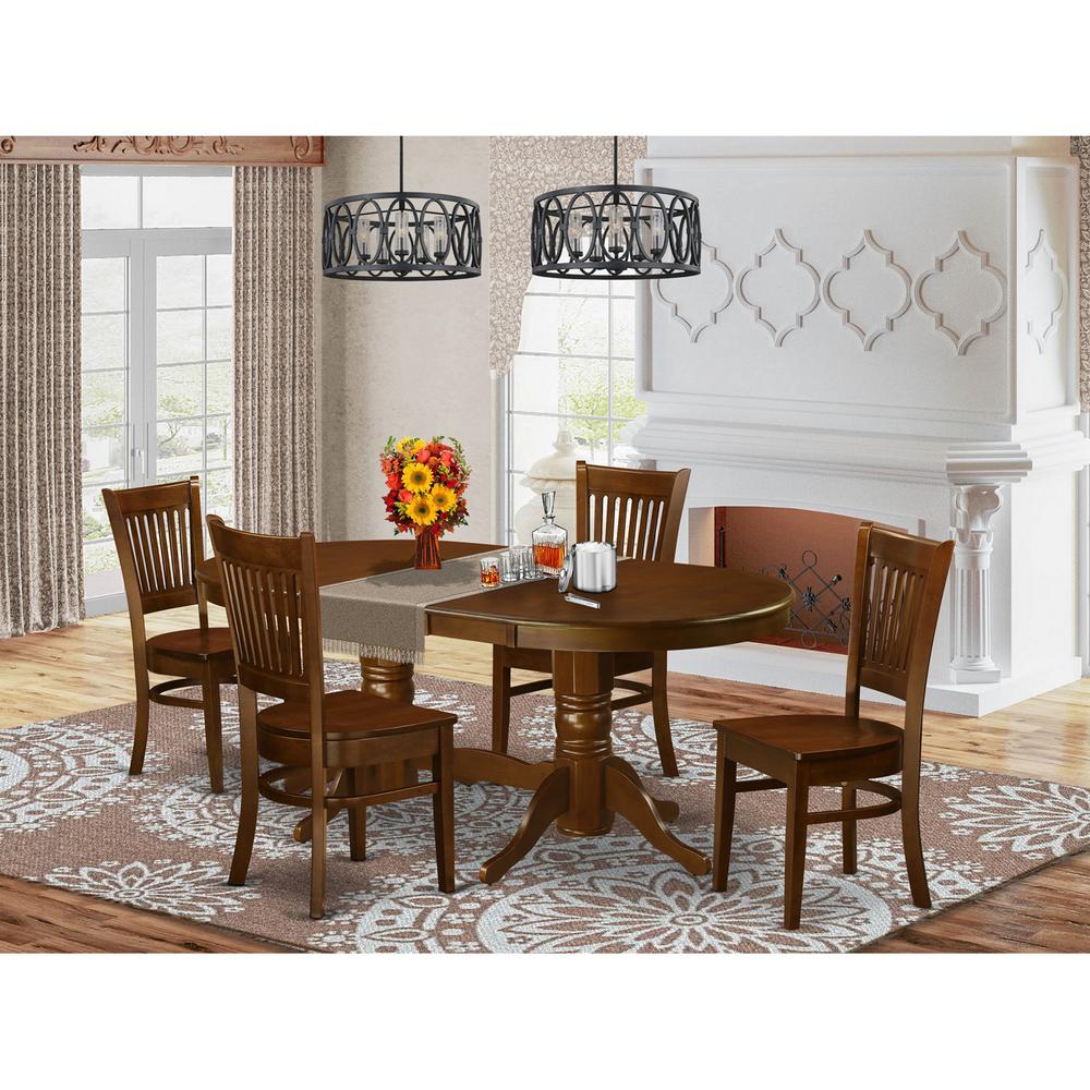 5  Pc  Dining  room  set  for  4  Dining  Table  with  Leaf  and  4  Chairs  for  Dining. The main picture.