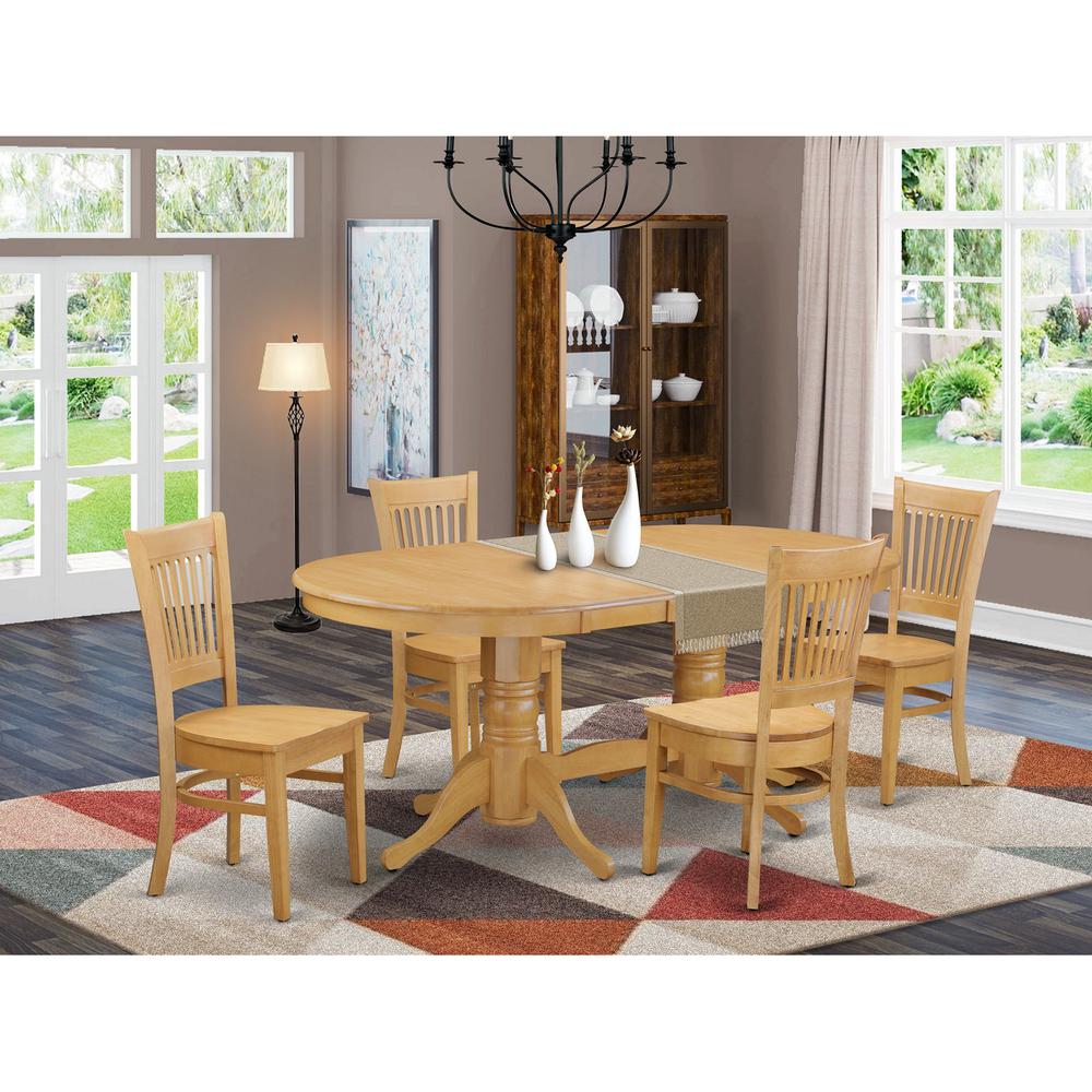 5  PC  Dining  set  Table  with  Leaf  and  4  Chairs  for  Dining. Picture 1