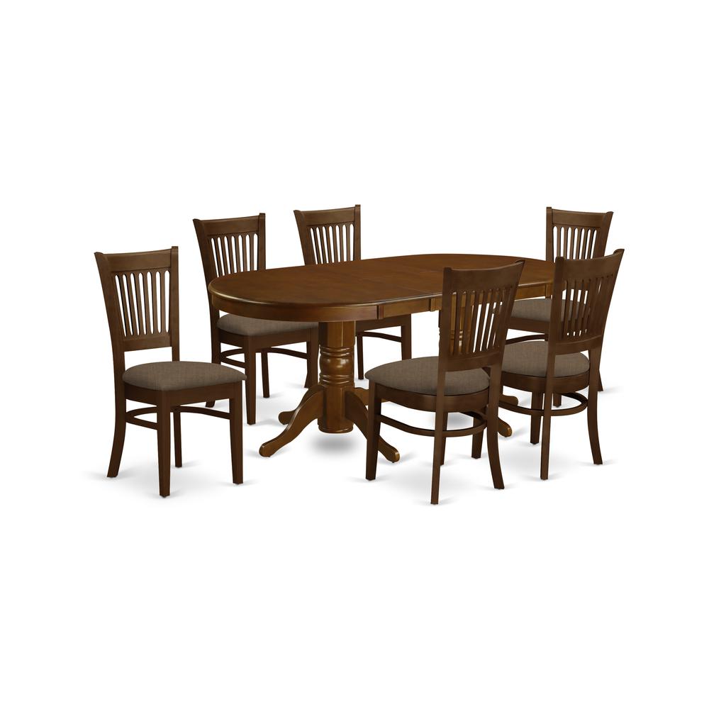 7  Pc  Dining  room  set  Table  with  Leaf  and  6  Dining  Chairs. The main picture.