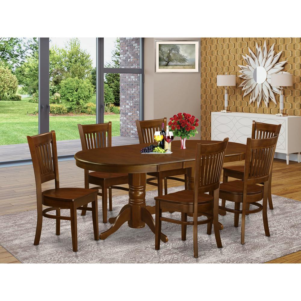 7  Pc  Dining  room  set  Table  with  Leaf  and  6  Kitchen  Dining  Chairs. Picture 1