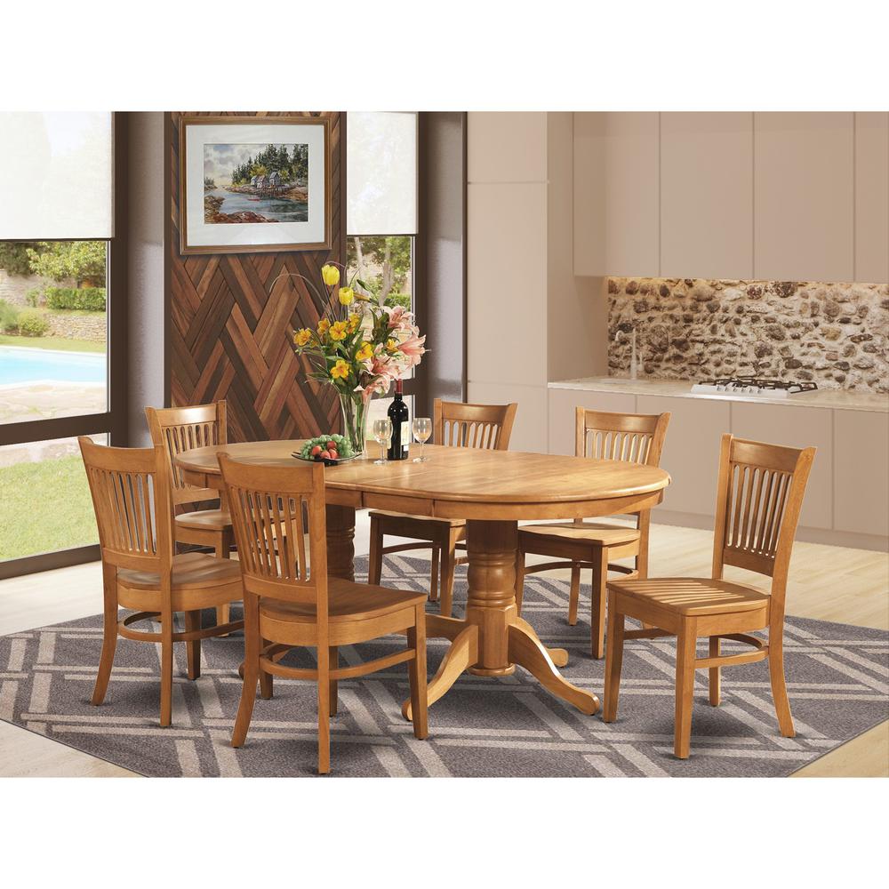 7  Pc  Dining  room  set  Dining  Table  with  Leaf  and  6  Dining  Chairs. The main picture.