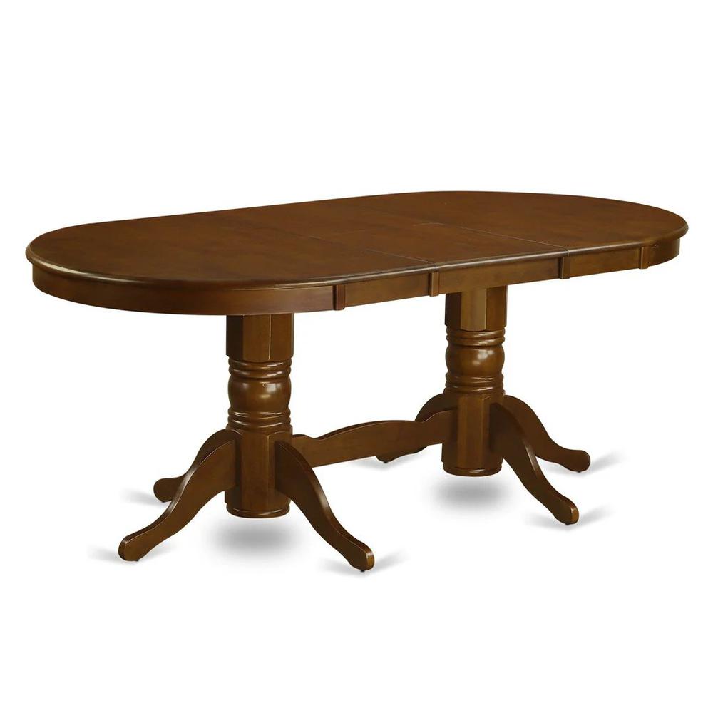 Vancouver  Oval  Double  Pedestal  dining  room  Table  with  17"  Butterfly  Leaf  in  Espresso  Finish. Picture 1