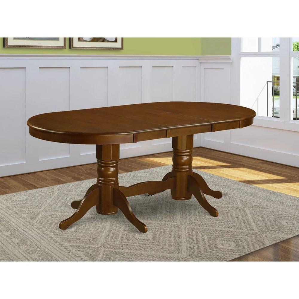 Vancouver  Oval  Double  Pedestal  dining  room  Table  with  17"  Butterfly  Leaf  in  Espresso  Finish. Picture 5