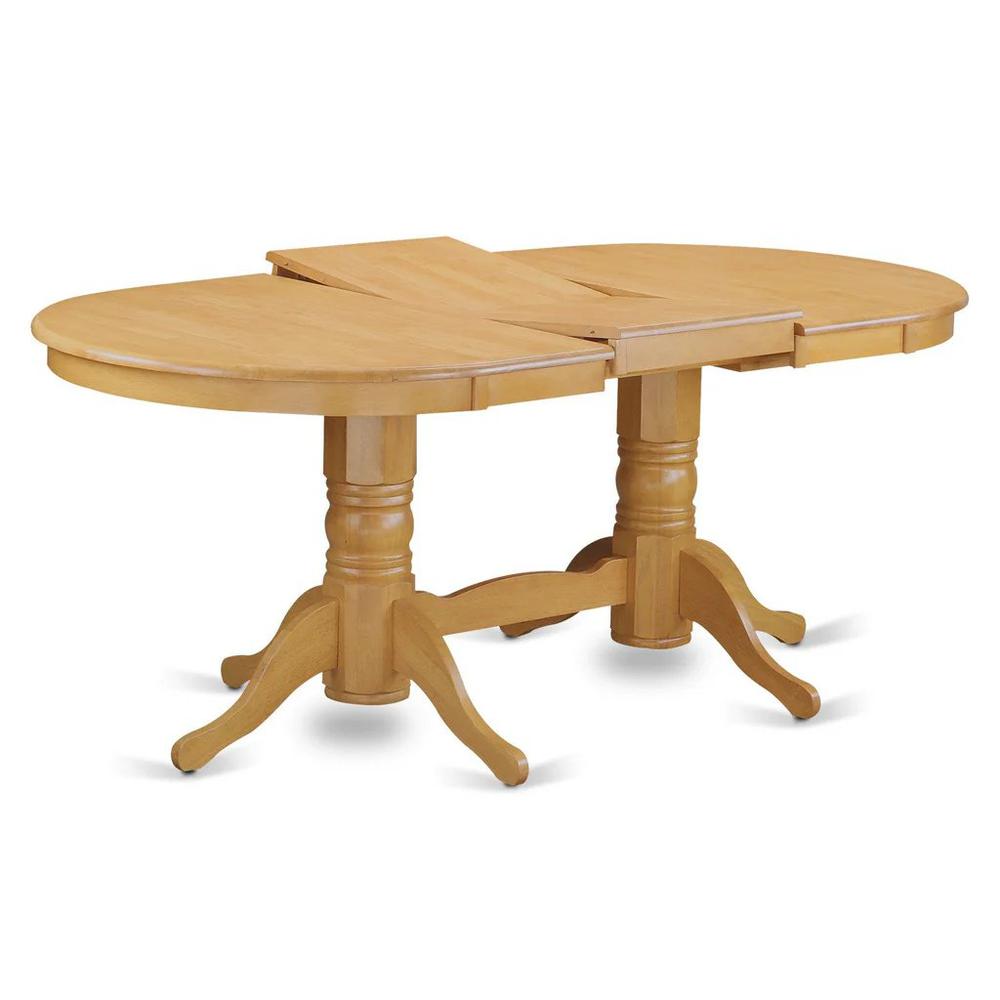 Vancouver  rectangular  round  corner  dining    table  with  17  in  self  storage  leaf  finish  in  Oak. Picture 3