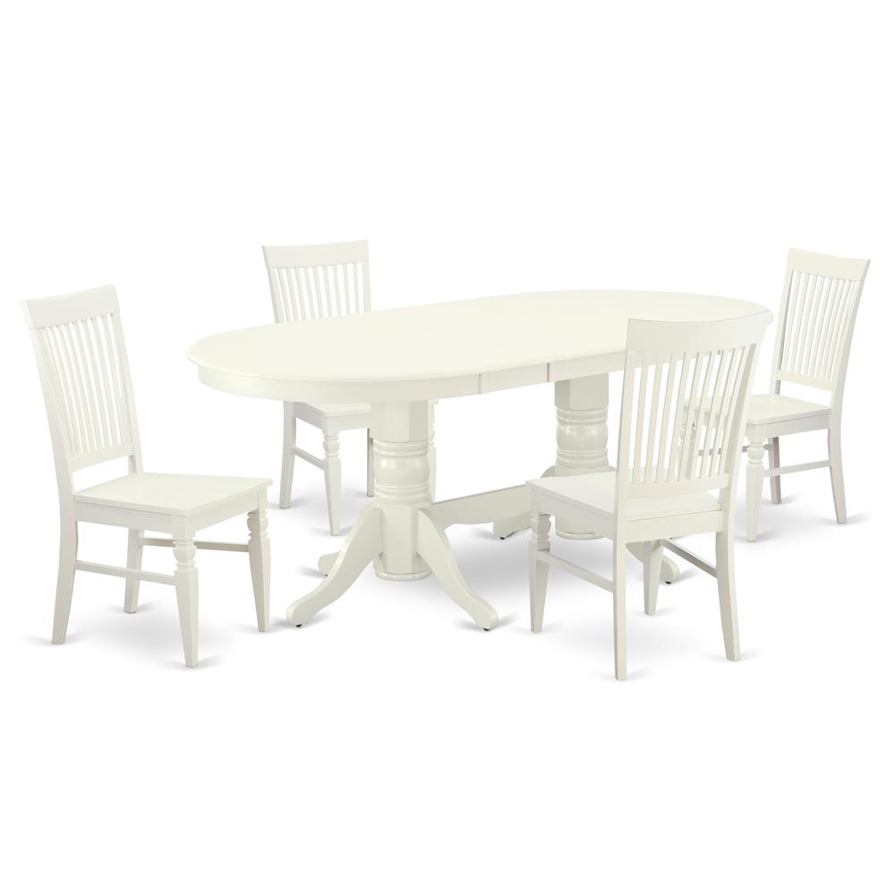 Dining Room Set Linen White, VAWE5-LWH-W. Picture 1