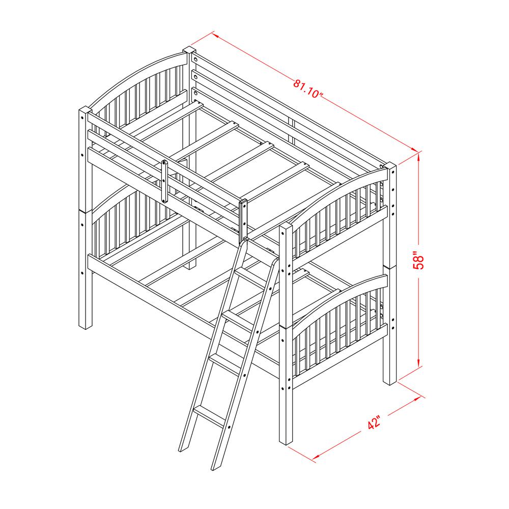Youth Bunk Bed White, VEB-05-T. Picture 1